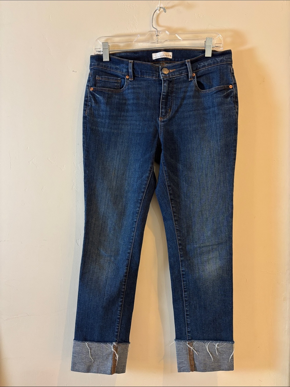 LOFT Dark Blue Crop Jeans Modern Straight size 8/petite 29